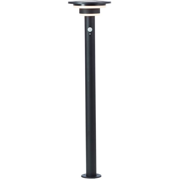 Outdoor bollard - BRILLIANT - GARVINA - LED and solar - Motion detector - Stainless steel and plastic - 4 W - Black