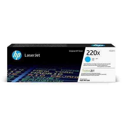 Original HP 220X Cyan High Yield Toner Cartridge (W2201X) for HP LaserJet Pro 4202 / 4302