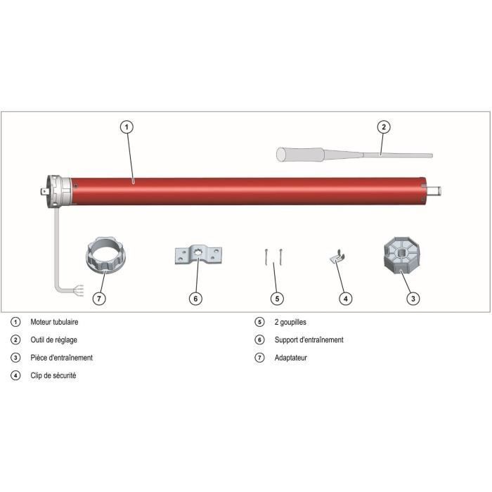 Wired roller shutter motor RM10MS SUPERROLLO - SR20110 - Diameter 40 mm - 10 Nm - Max. curtain weight 22 kg