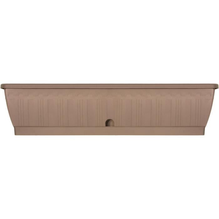 Planter - GARDEN ID Terraflor - Taupe 80 cm - Solidity - Water reserve - Recycled & 100% recyclable - Volume for plants.