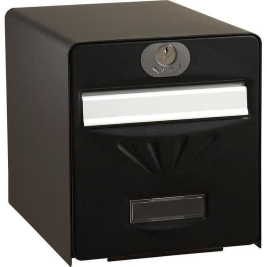 BURG WACHTER Galvanized Seaside Letterbox - Glass Back Door - Black