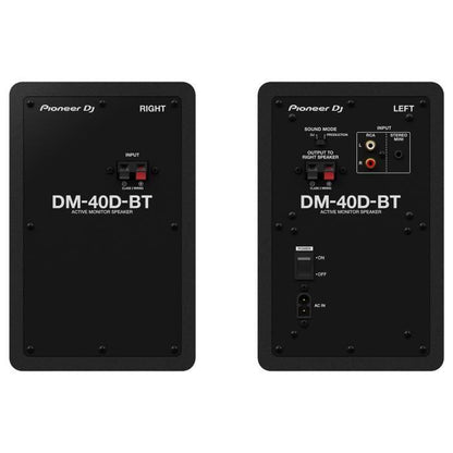 Pair of Pioneer DJ DM-40D-BT monitoring speakers - Bluetooth - Bass Reflex - 2x19W - DJ or Production mode - Black
