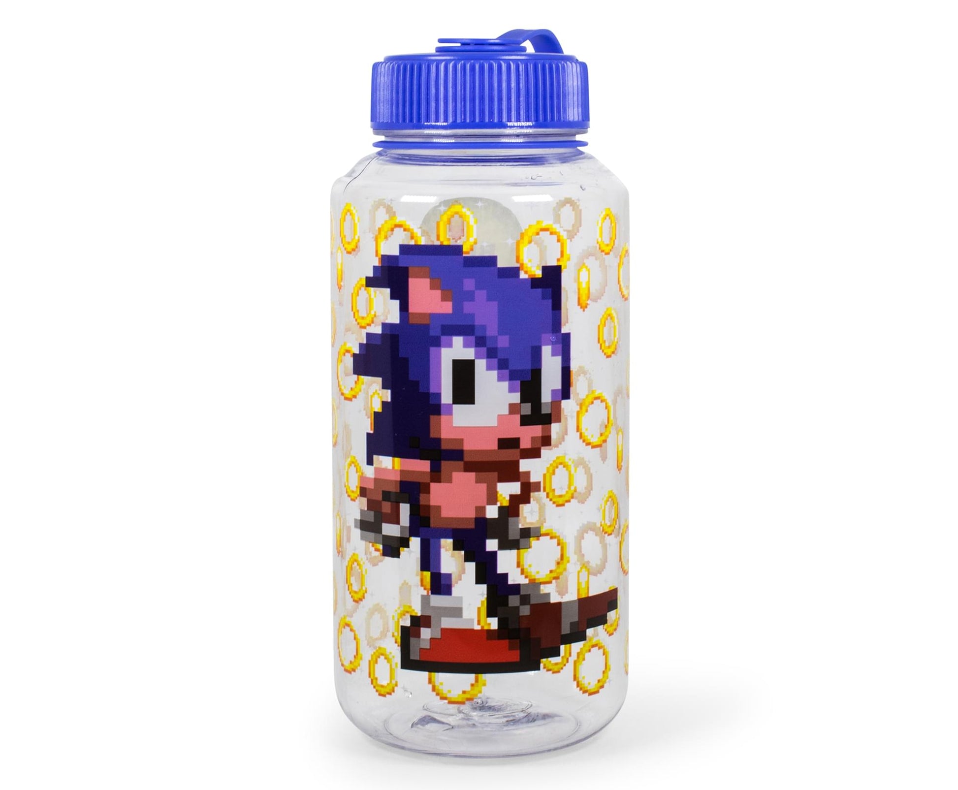 Sonic The Hedgehog Gold Rings Plastic Water Bottle | Holds 32 Ounces
