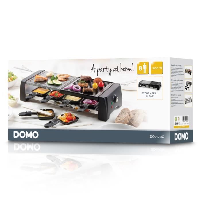 DOMO DO9190G Raclette set 8 people - Black