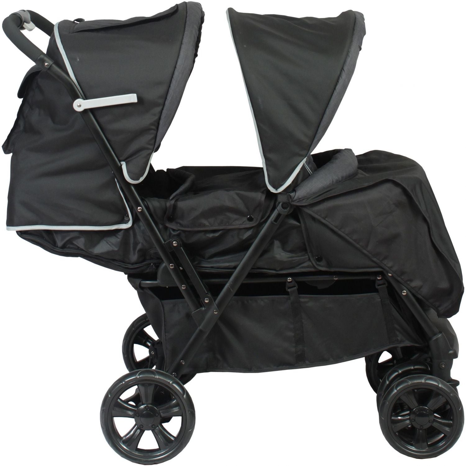 BAMBISOL Double Stroller - Fully equipped - Rain cover included - Easy folding