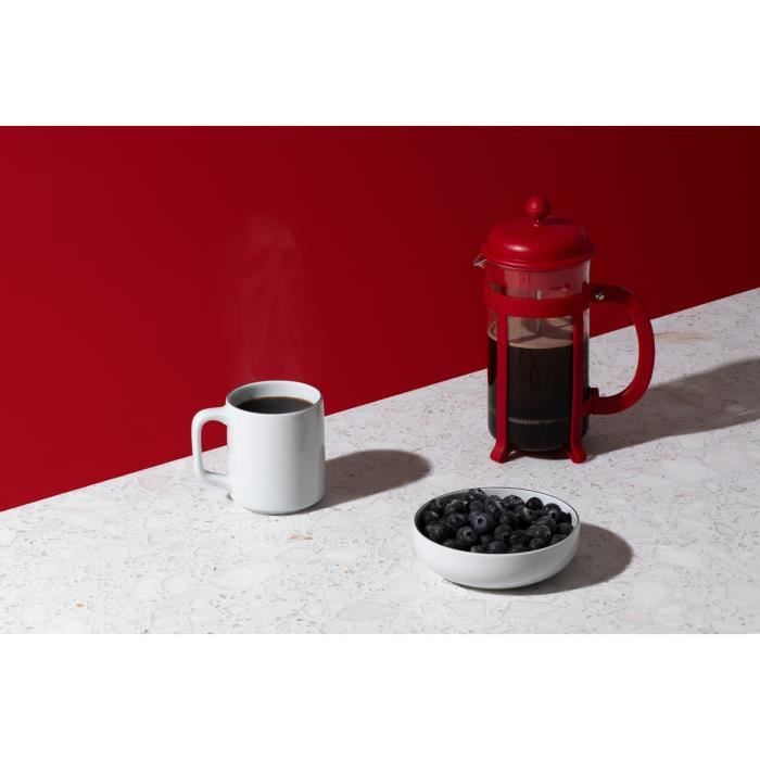 French Press Coffee Maker - BODUM - Java - Plastic Frame and Lid - 3 Cups - 0.35 L - Red