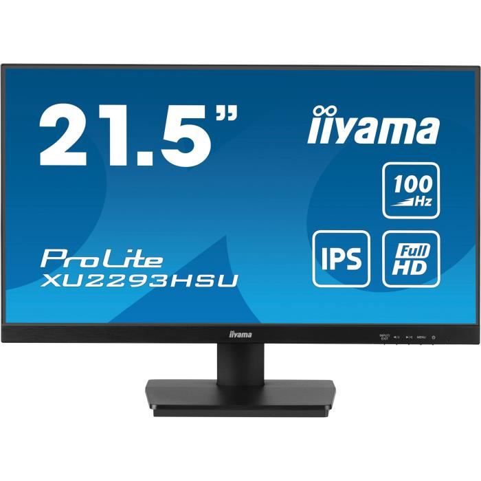 PC Monitor - IIYAMA - XU2293HSU-B7 - 21.5 FHD - IPS - 100Hz - 1ms - HDMI/DP - USB HUB - Speakers - Black