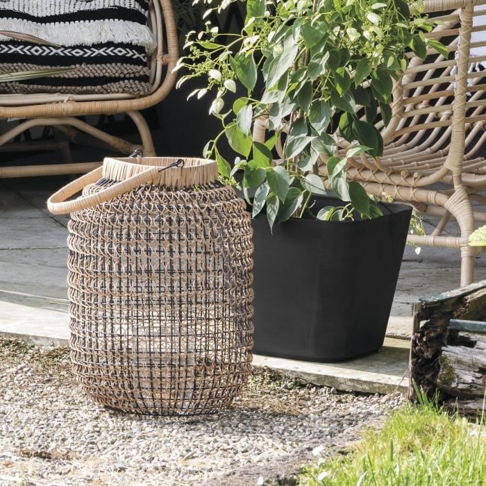 Square flower pot - DEROMA - Origin - 30 L - Anthracite