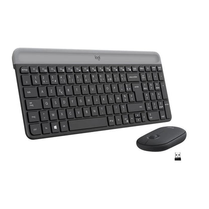 Logitech - MK470 Ultra-Slim Wireless Keyboard + Mouse and Silent Wireless System - Compact and Flat Layout - 2.4 GHz USB Receiver