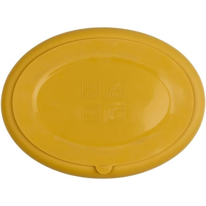 Suction plate - THERMOBABY - Silicone - Honey Yellow - Compartmentalized and non-slip