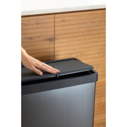 Floor-standing bin - VERTO - CURVER - Touch opening - 54 L - Pearl grey