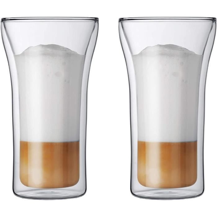 Set of 2 glasses - BODUM - Assam - Double wall - 0.2 l - Transparent