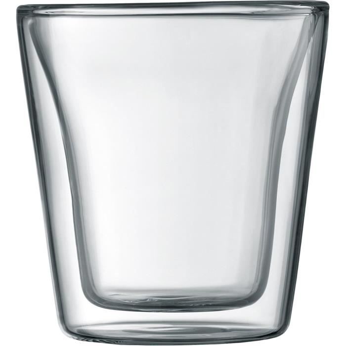 Set of 2 glasses - BODUM - Canteen - Double wall - 0.1 l - Transparent