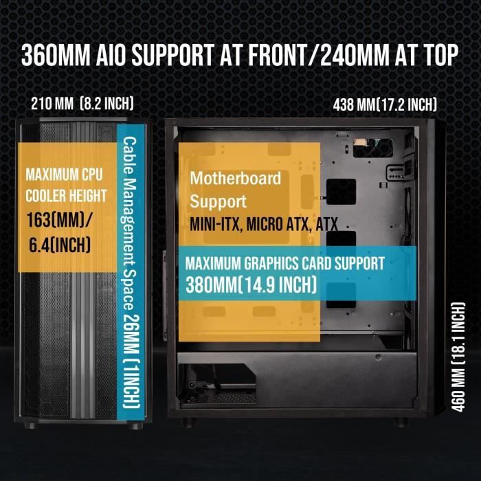 PC case without power supply - BITFENIX Saber Mesh (Black) - Mid-tower - ATX format