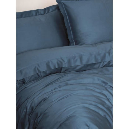 Bedding set - 1 duvet cover 220 x 240 cm + 2 pillowcases 60 x 60 cm - 100% cotton satin - Blue