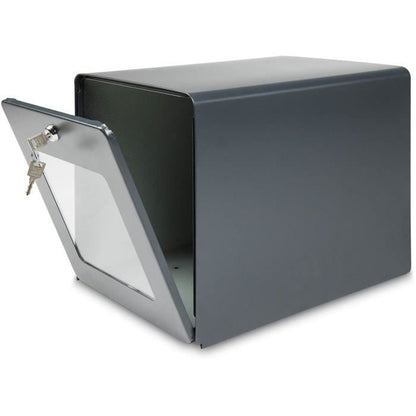 BURG WACHTER Galvanized Seaside Letterbox - Glass Back Door - Anthracite Gray