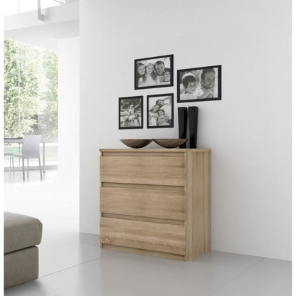 Chelsea 3 -drawer dresser - Chene color - L 77.2 x D 42 x H 79.9 cm