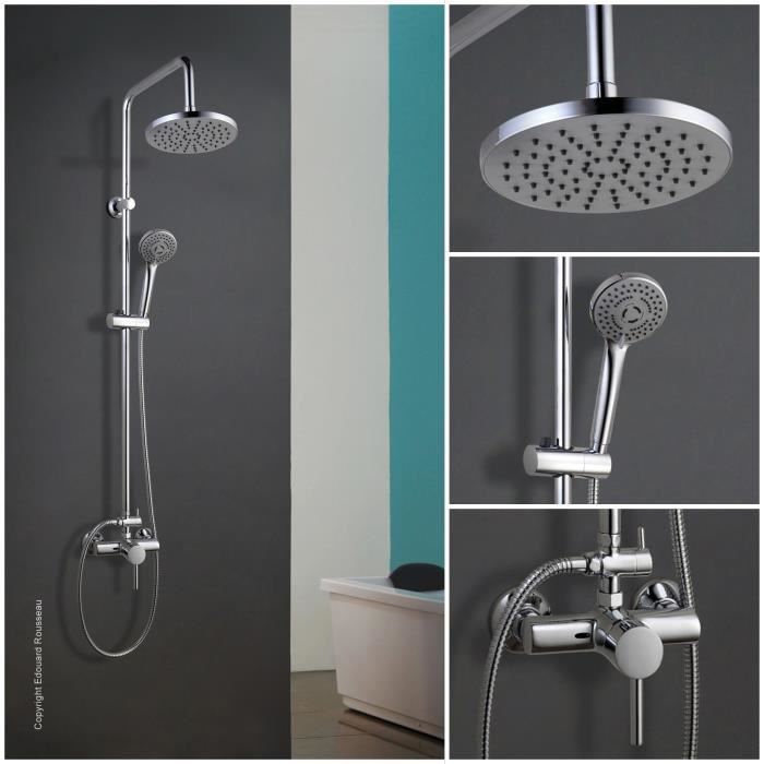 Rousseau Shower column with Timaru Chrome mechanical mixer tap