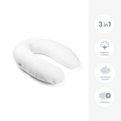 doomoo Buddy Maternity and Nursing Pillow - Optimal Comfort for Mom and Baby, Silver Dots