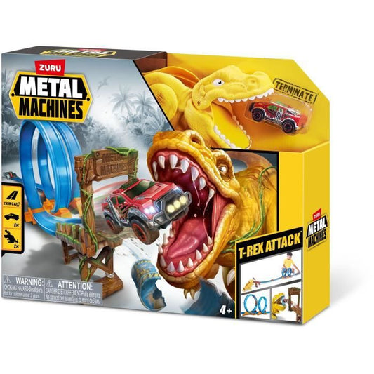 Car Circuit - ZURU - T-Rex Attack Metal Machine - Vehicle to launch to defeat the dinosaur with loops