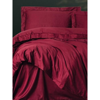 Bedding set - 1 duvet cover 220 x 240 cm + 2 pillowcases 60 x 60 cm - 100% cotton satin - Red