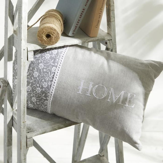 Cushion - TODAY - CHARME - Printed x Chambray x Capucine Embroidery - 30 x 50 cm