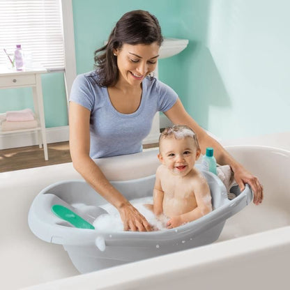 INGENUITY Baby Bathtub, Extra-Large, Comfortable, with Soft Fabric Baby Carrier, Seat Cushions, Tray, Up to 24 Months