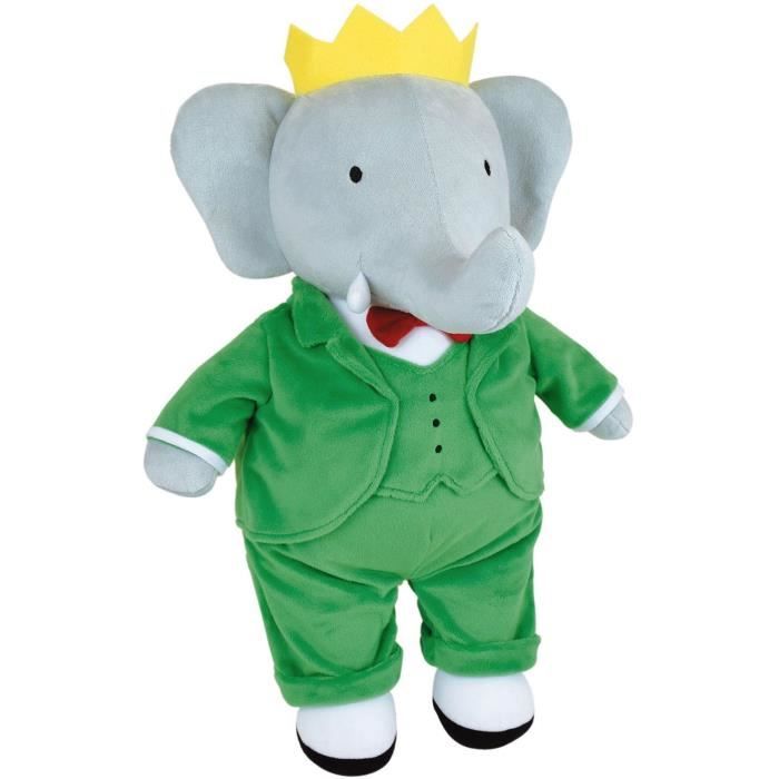 Soft toy - JEMINI - Babar Elephant Soft Toy +/- 40 cm - Soft plush toy - Ideal for creating stories and decorating the room!