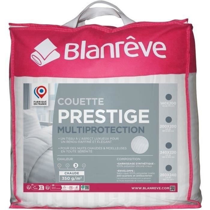 Duvet 220x240 cm BLANREVE PRESTIGE Multiprotection - 100% Polyester - 2 People - Striped Satin