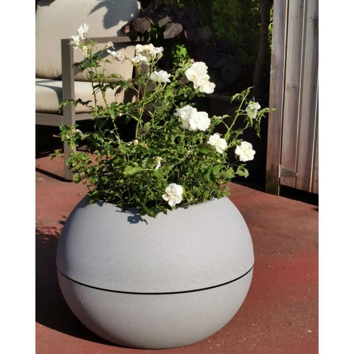 RIVIERA - BALL FLOWER POT - D40 - Stone