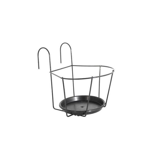ARTEVASI PAP for balcony with saucer - 25 x 25 cm - Anthracite gray