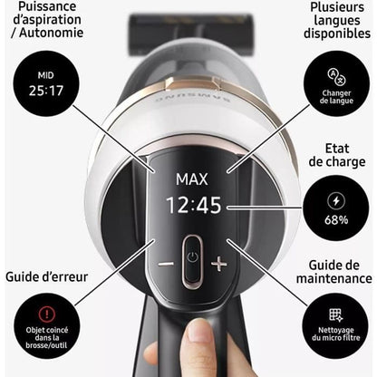 SAMSUNG Bespoke Jet Plus Complete VS20B95C43W - 210 AW Stick Vacuum Cleaner with Clean Station