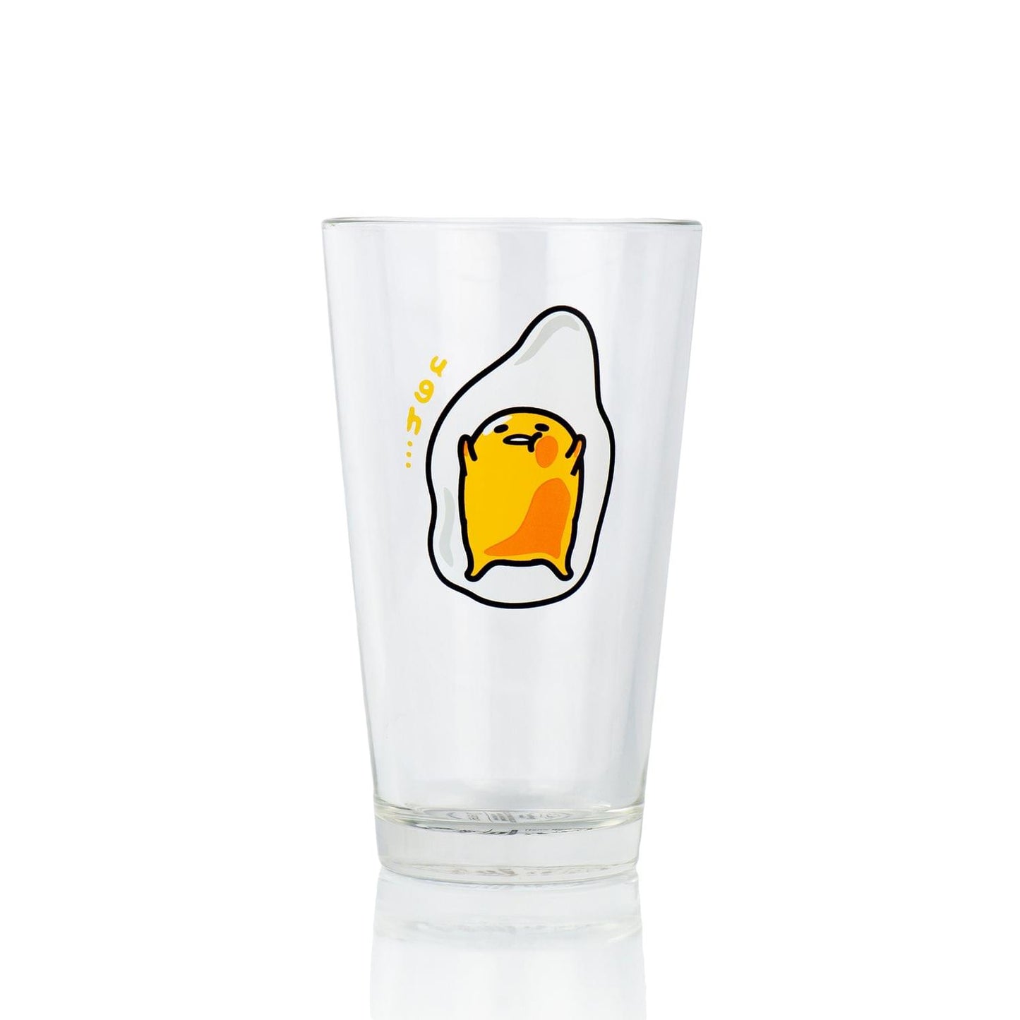 OFFICIAL Gudetama Lazy Egg Glass | Feat. Gudetama Laying Face Up | 16 Oz. Cup