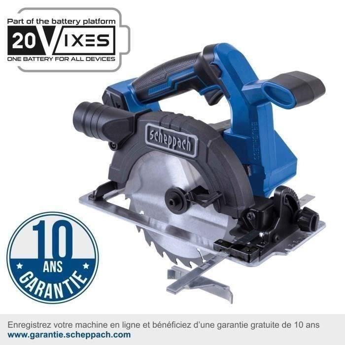Circular saw - SCHEPPACH - 20V IXES - Blade diameter 165 mm - Bore 20 mm - without battery or charger - BC-CS165-X