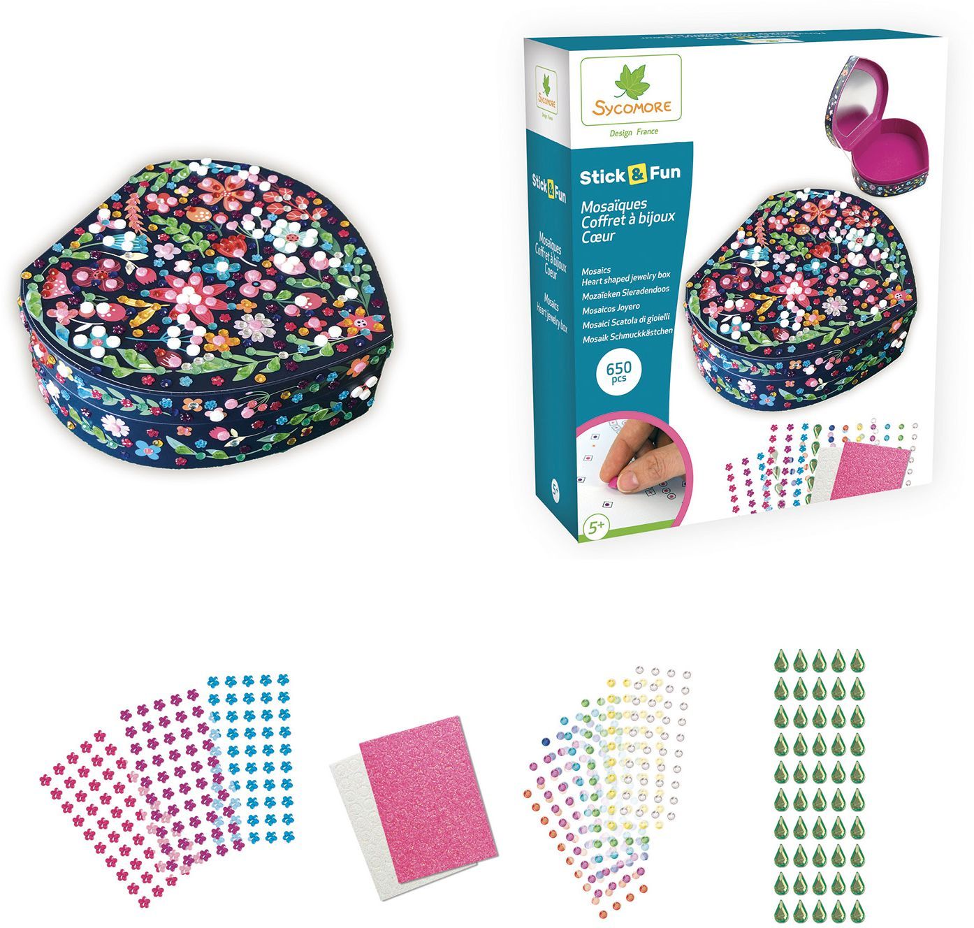 Sycomore - Heart jewelry box Dimensions: 20 x 6 x 18.5 cm to personalize