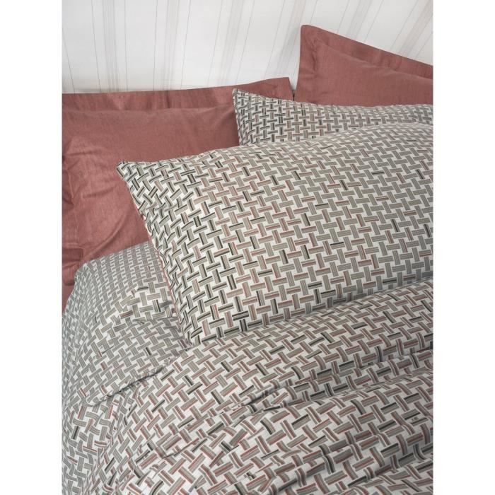 Bedding set - 1 duvet cover 220 x 240 cm + 2 pillowcases 60 x 60 cm - 100% cotton - Red