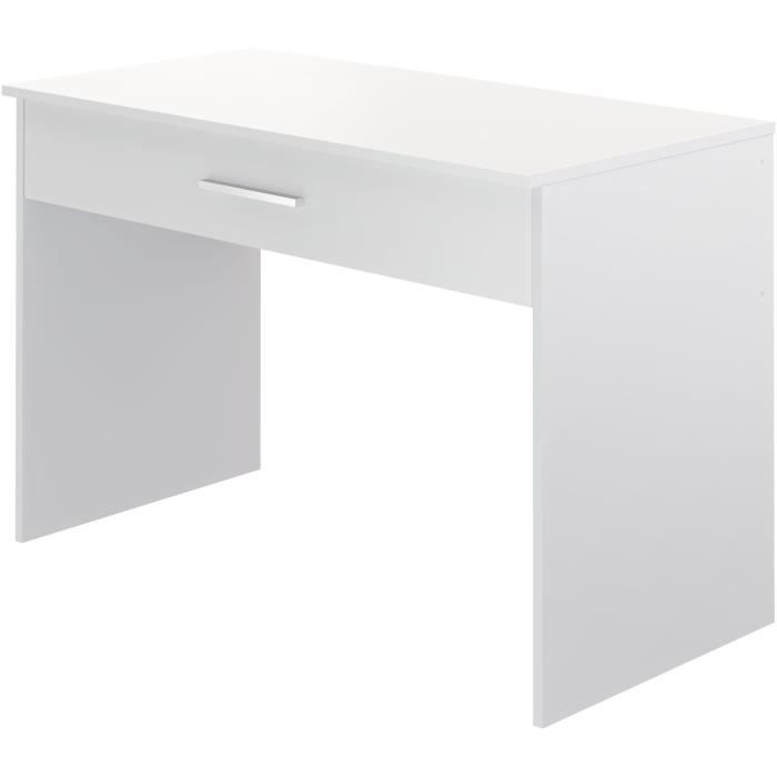 Large drawer desk - White melamine - 110 x 56 x 81.5 cm