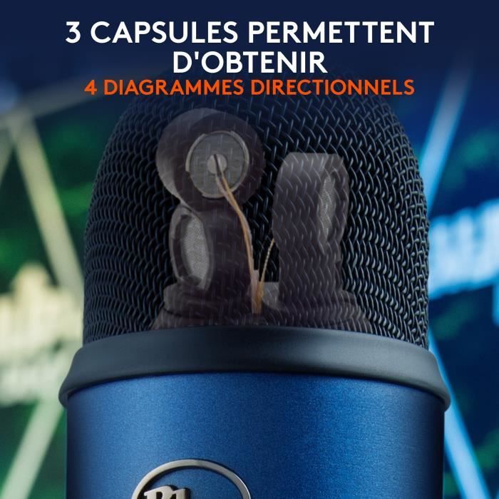 USB Microphone - Blue Yeti - For Recording, Streaming, Gaming, Podcast on PC or Mac - Blue