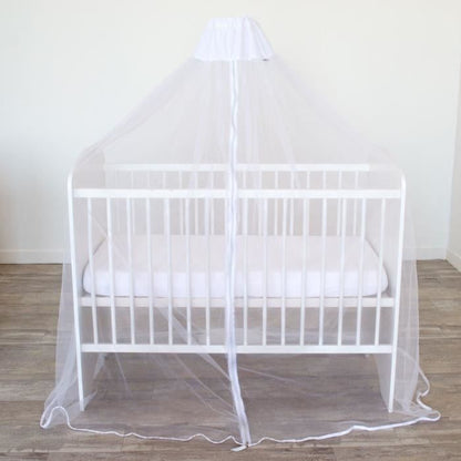 Bed canopy + bed arrow on base set - DOMIVA - White mosquito net for bed, ultra-fine mesh