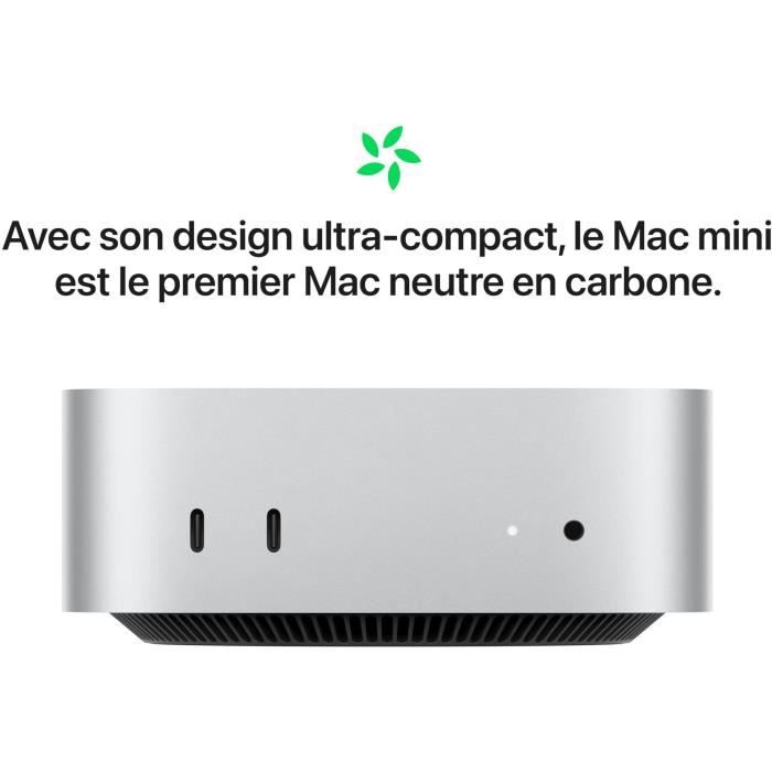 Apple - Mac mini (2024) Apple M4 chip - 24GB RAM - 512GB SSD storage - 10-core CPU 10-core GPU - Silver