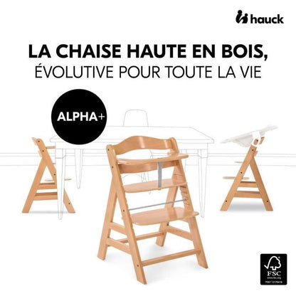 HAUCK Highchair Wood Baby Evolutive Alpha + / natural