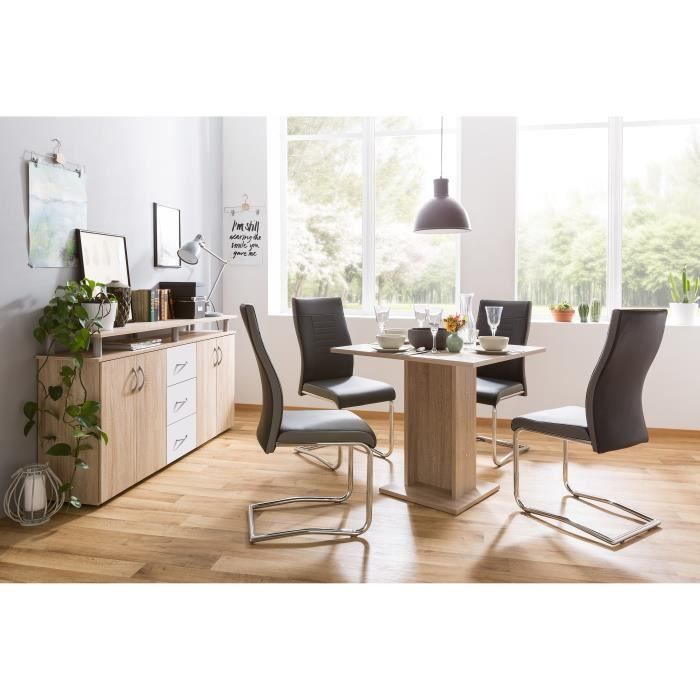 Dining table for 2 to 4 people - Square - Classic - Chene decor - Gustave - L 80 x W 80 cm