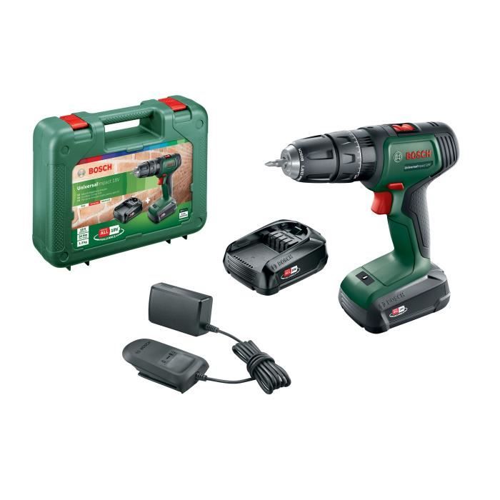 Bosch Universal Impact 18V Drill Driver + x2 2.0 Ah Batteries and Charger