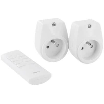 Chacon kit of 2 on/off remote -controlled sockets with remote control