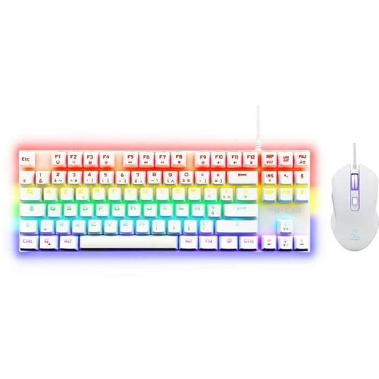 Combo Gaming Mechanical Keyboard TKL + Mouse - THE G-LAB - COMBO MERCURY W - White