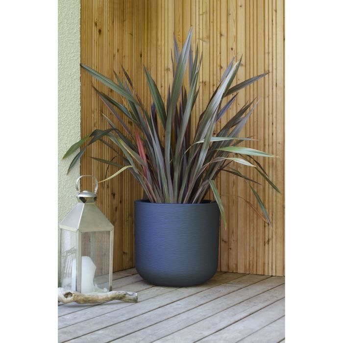 EDA Plastic - Round pot 50 cm Graphit'up - 67 L - Anthracite gray