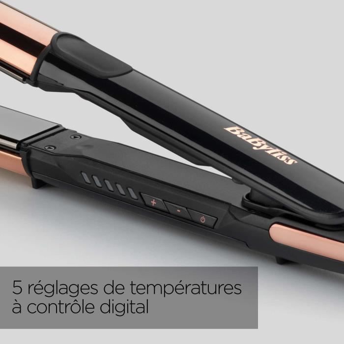BaByliss ST482E - BaByliss straight & curl shine straightener - 5 temperatures up to 235 ° C - 28 mm plates in real titanium