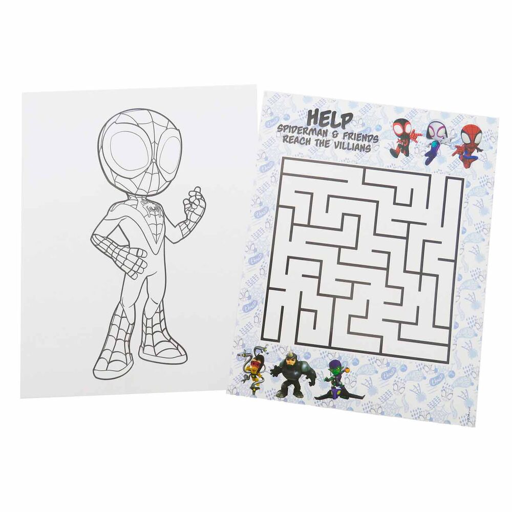 Marvel Spidey colouring book with pencils and erasers