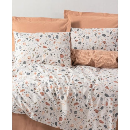 Bedding set - 1 duvet cover 220 x 240 cm + 2 pillowcases 60 x 60 cm - 100% cotton - Caramel