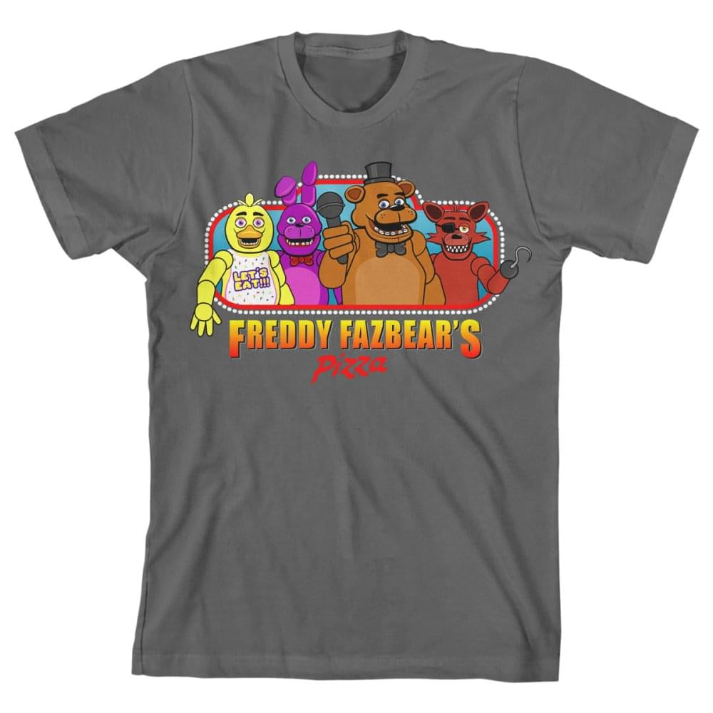 Five Nights at Freddy's "Fazbear's Pizza" Boy's Gray T-Shirt: X-Large